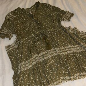 Free People green printed dress